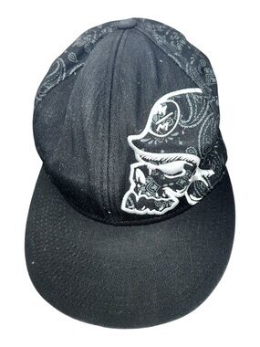 Metal Mulisha Flexfit Hat Black Paisley Skull Cap L/XL